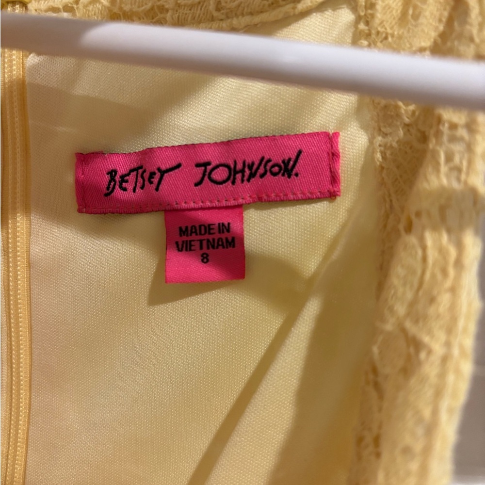 Betsey Johnson Yellow Lace Midi Dress - Picture 3 of 3